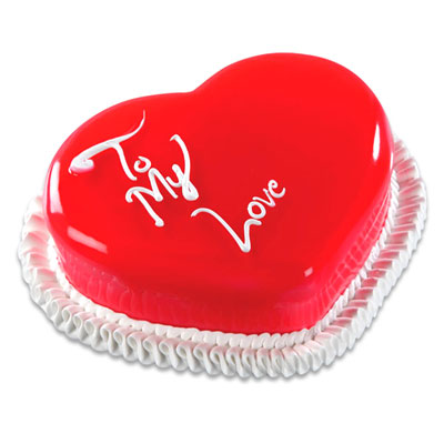 "Heart shape vanilla flavor gel cake - 1kg - Click here to View more details about this Product